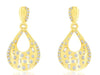 .33CT DIAMOND 14K YELLOW GOLD ROUND & BAGUETTE ETOILE TEAR DROP HANGING EARRINGS