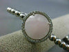 ESTATE LARGE .50CT DIAMOND & PINK QUARTZ 14K WHITE GOLD CIRCULAR BANGLE BRACELET