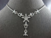 LARGE 1.25CT DIAMOND 18KT WHITE GOLD 3D FLOWER SNOWFLAKE LARIAT NECKLACE #27832
