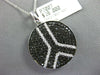 1.84CT WHITE & BLACK DIAMOND 14K WHITE GOLD CIRCULAR PEACE SIGN FLOATING PENDANT