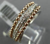 ESTATE .53CT DIAMOND 14KT WHITE & ROSE GOLD 3D MULTI ROW CRISS CROSS LOVE RING