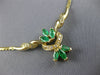 ANTIQUE 1.40CT DIAMOND COLOMBIAN EMERALD 14KT GOLD FILIGREE NECKLACE 19.5" 21154