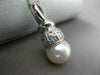 ESTATE .24CT DIAMOND & AAA SOUTH SEA PEARL 14KT WHITE GOLD PENDANT & CHAIN 19615