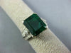 LARGE 4.70CT DIAMOND & AAA EMERALD 14KT WHITE GOLD 3D FILIGREE ENGAGEMENT RING