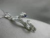 ESTATE LARGE .31CT DIAMOND & AAA SAPPHIRE 14KT WHITE GOLD SNAKE FLOATING PENDANT