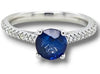 1.78CT DIAMOND & AAA SAPPHIRE 18KT WHITE GOLD 3D ROUND SOLITAIRE ENGAGEMENT RING