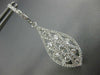1.80CT DIAMOND 18KT WHITE GOLD TEAR DROP FILIGREE CRISS CROSS HANGING EARRINGS
