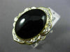 ESTATE EXTRA LARGE .24CT DIAMOND & AAA ONYX 14KT YELLOW GOLD 3D FLOWER FUN RING