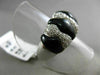 ESTATE WIDE 3.93CT DIAMOND & AAA ONYX 14KT WHITE GOLD 3D INFINITY BOW LOVE RING