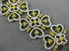 ESTATE EXTRA LARGE 13.75CT WHITE & FANCY YELLOW DIAMOND 18K YELLOW GOLD BRACELET