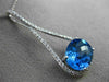 ESTATE X LARGE 5.69CT DIAMOND & AAA BLUE TOPAZ 14K WHITE GOLD PEAR SHAPE PENDANT
