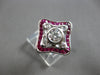 LARGE 1.17CT DIAMOND & AAA RUBY 18KT WHITE GOLD ENGAGEMENT RING 28179