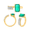 LARGE 4.05CT DIAMOND & AAA EMERALD 18KT YELLOW GOLD EMERALD CUT SOLITAIRE RING