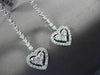 ESTATE LARGE 2.25CT DIAMOND 14KT WHITE GOLD 3D FILIGREE HEART HANGING EARRINGS