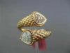 LARGE .27CT WHITE & PINK DIAMOND 18K WHITE & ROSE GOLD CRISS CROSS HAMMERED RING