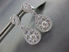 LARGE 1.57CT DIAMOND 18KT WHITE GOLD CLUSTER FLOWER TEAR DROP HANGING EARRINGS