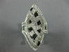 ESTATE EXTRA LARGE 2.72CT WHITE & BLACK DIAMOND 14KT WHITE GOLD 3D COCKTAIL RING