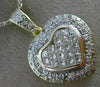 ESTATE LARGE 2.60CT DIAMOND 18K WHITE & YELLOW GOLD 3D PAVE HEART PENDANT #99988