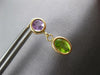 1.8CT AAA PERIDOT & AMETHYST 14KT YELLOW GOLD ROUND & OVAL BEZEL EARRINGS #27407