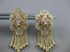 ANTIQUE DIAMOND FILIGREE HANGING TASSEL 14KT YELLOW GOLD EARRINGS 37MM #21291