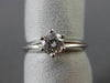 ESTATE WIDE .50CT ROUND DIAMOND 18K WHITE GOLD SOLITAIRE ENGAGEMENT RING #11347