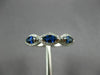 ESTATE .67CT DIAMOND & AAA SAPPHIRE 14K WHITE GOLD HALO WEDDING ANNIVERSARY RING