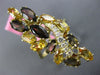 ESTATE LARGE 2.66CT DIAMOND & MULTI GEM 14KT YELLOW GOLD ELONGATED LEAF FUN RING