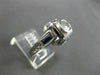 ANTIQUE WIDE .85CT AAA SAPPHIRE & DIAMOND 18KT WHITE GOLD FILIGREE RING #20678