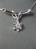 ESTATE .10CT DIAMOND PLATINUM SOLITAIRE DROP FLOWER NECKLACE BEAUTIFUL!! #9487