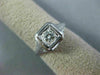 ANTIQUE .22CT DIAMOND 18KT WHITE GOLD 3D SOLITAIRE SQUARE ENGAGEMENT RING #26655