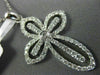 ESTATE LARGE 1.15CT DIAMOND 18KT WHITE GOLD 3D FLOWER CROSS FLOATING PENDADNT