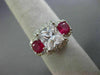 ESTATE LARGE 3.30CT DIAMOND & AAA RUBY 14K WHITE GOLD 3D CLASSIC ENGAGEMENT RING