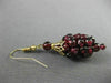 ANTIQUE AAA GARNET 14KT YELLOW GOLD CLASSIC GRAPE CLUSTER HANGING EARRINGS 22070