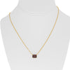 2.22CT AAA ORANGE SAPPHIRE 18KT YELLOW GOLD EMERALD CUT SOLITAIRE LOVE NECKLACE