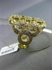 ESTATE LARGE 1.86CT DIAMOND 18KT YELLOW GOLD 3D MULTI FLOWER OPEN FILIGREE RING