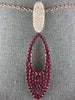 EXTRA LARGE 4.02CT DIAMOND & AAA RUBY 18KT ROSE GOLD OVAL ELONGATED FUN PENDANT