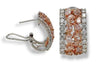 LARGE 3.47CT WHITE & PINK DIAMOND 14KT WHITE & ROSE GOLD 3D MULTI SHAPE EARRINGS