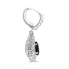 LARGE 2.23CT DIAMOND & SAPPHIRE 18K WHITE GOLD 3D DOUBLE HALO LEVERBACK EARRINGS