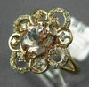 ESTATE WIDE .89CT DIAMOND & AAA MORGANITE 14KT ROSE GOLD 3D FLOWER LOVE RING
