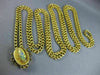 ANTIQUE LARGE & LONG 14KT YELLOW GOLD 3D HANDCRAFTED FLOWER NECKLACE #26226