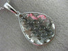 ESTATE .14CT DIAMOND 14KT WHITE GOLD FILIGREE TEAR DROP FLOWER FLOATING PENDANT