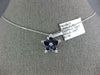 LARGE 1.44CT DIAMOND & AAA SAPPHIRE 18K WHITE GOLD FLOWER SNOWFLAKE STAR PENDANT