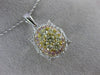 ESTATE .85CT MULTI COLOR DIAMOND 14KT TRI COLOR GOLD 3D CLUSTER OVAL PENDANT