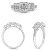 .54CT DIAMOND 14K WHITE GOLD ROUND & BAGUETTE INVISIBLE PAST PRESENT FUTURE RING