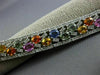 ESTATE WIDE 22.37CT DIAMOND & AAA MULTI COLOR SAPPHIRE 14KT WHITE GOLD BRACELET