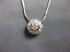 ESTATE .55CT DIAMOND 14K WHITE GOLD SOLITAIRE HALO BEZEL FLOATING PENDANT #27959