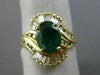ESTATE 1.47CT DIAMOND & AAA EMERALD 14K YELLOW GOLD 3D OVAL SWIRL BALLERINA RING