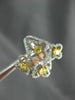 ESTATE LARGE 1.69CT WHITE & FANCY YELLOW DIAMOND 18KT TWO TONE GOLD CLOVER RING