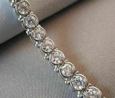 ANTIQUE WIDE  9.0CT 14KT WHITE GOLD DIAMOND TENNIS BRACELET SIMPLY BEAUTIFUL