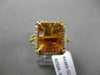 ESTATE LARGE 5.76CT DIAMOND & AAA CITRINE 14KT YELLOW GOLD 3D HALO FILIGREE RING
